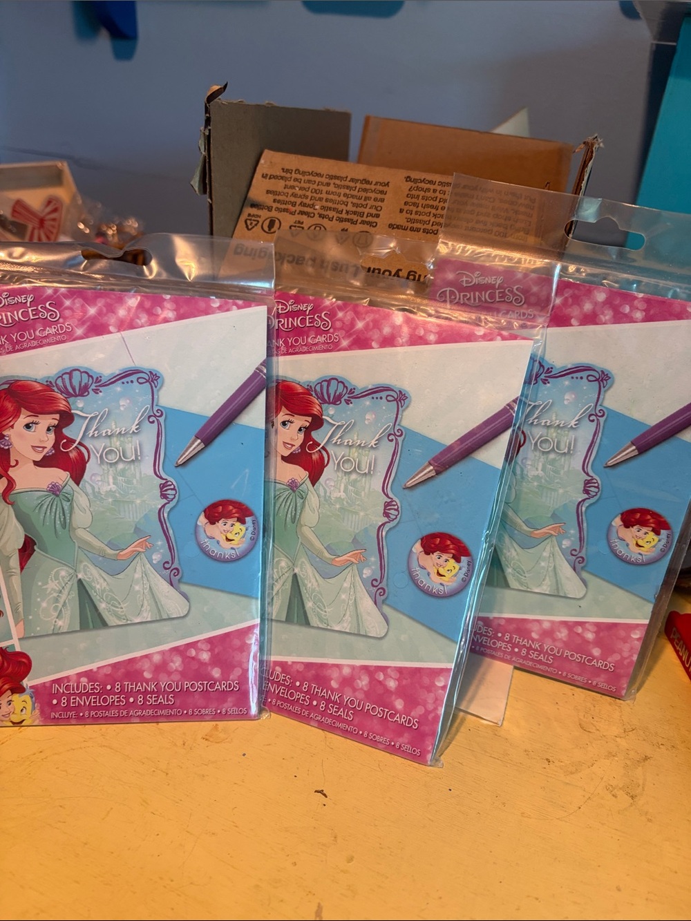 Disney Princess Ariel Thank You Cards - Set of 3